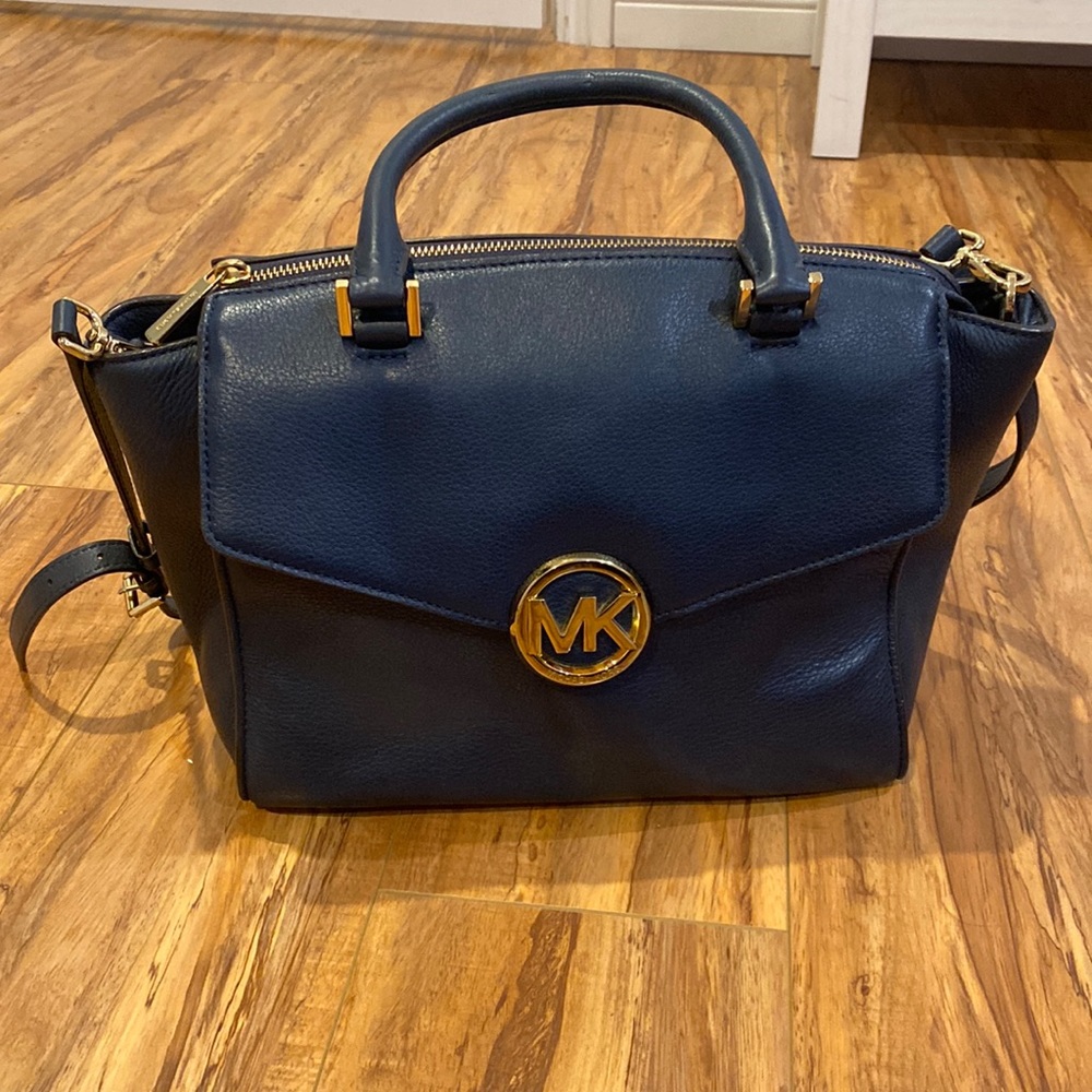 Michael Kors large navy blue handbag